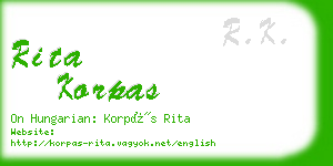 rita korpas business card